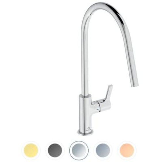 Robinet de cuisine Gusto rond chrome + Nettoyant