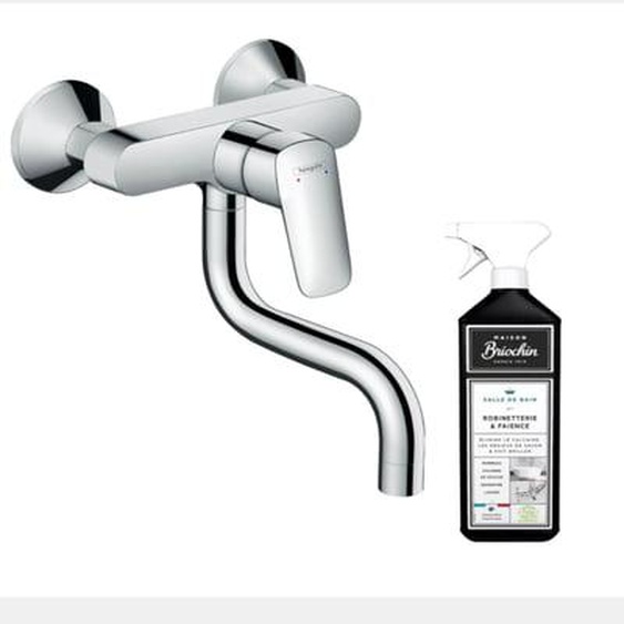 Robinet de cuisine mural Logis M31 chromé + nettoyant Briochin