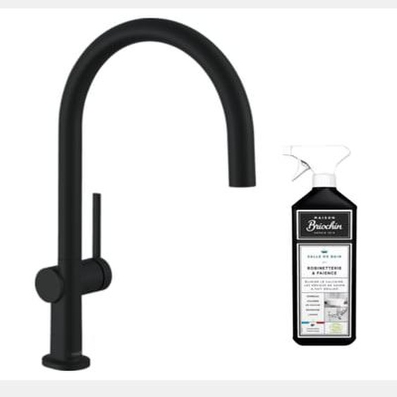 Robinet de cuisine Talis M54 220 noir mat + nettoyant Briochin