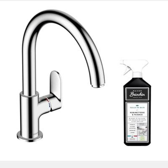 Robinet de cuisine Vernis Blend M35 210 chromé + nettoyant Briochin