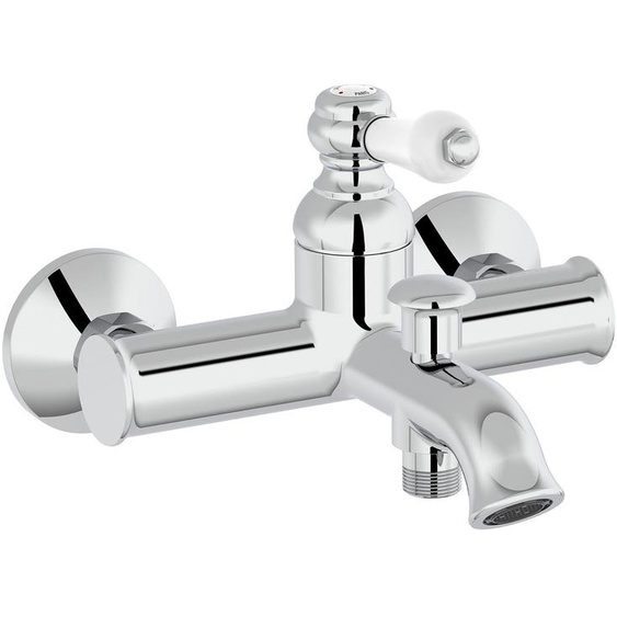 Robinet de douche mural, mécanique, chromé, pour installation sur un seul trou, débit de 20 litres par minute