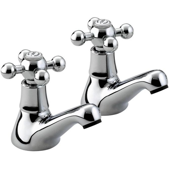 Robinet de lavabo chromé, 1/2 pouce, style traditionnel, avec 2 leviers