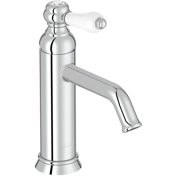 Robinet de lavabo rétro, avec poignée en céramique, économiseur deau, dimensions 17x23,2x5,5 cm, finition chrome