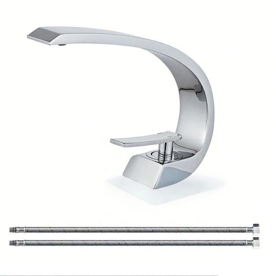 Onyzpily - Robinet de Lavabo,Robinet de salle Bain Inox,Mitigeur Lavabo,Eau Chaude et Froide,Chromé