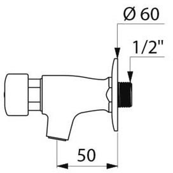 Robinet de lavabo temporisé mural TEMPOSTOP 1/2 avec rosace - DELABIE - 746292