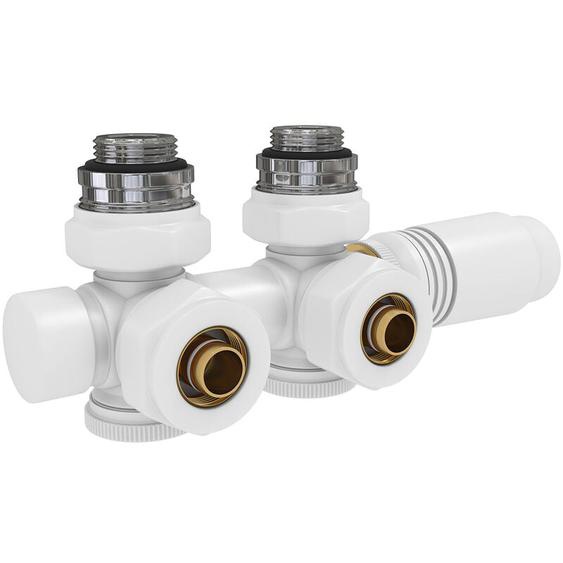 Robinet de Radiateur, Robinetterie dAngle, Robinet Thermostatique pour Radiateur, Kit Multibloc pour Radiateur avec Contrôleur de Température