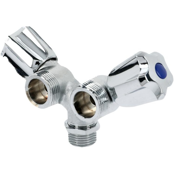 Robinet double de machine à laver laiton chromé GARIS B01-RMLDB