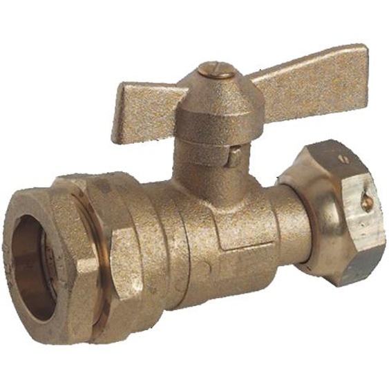 Robinet droit pour compteur deau écrou PE D 32 mm F 1 SOMATHERM 69-32-26