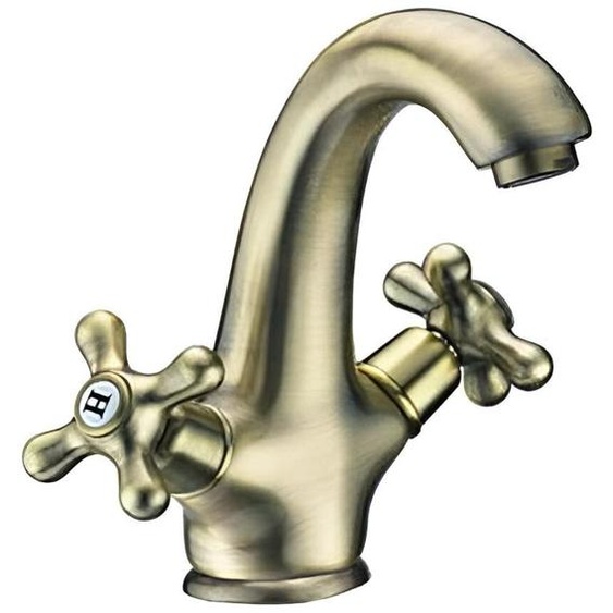 Robinet mélangeur pour lavabo, modèle classique, avec une seule entrée, en chrome, débit de 4 litres par minute