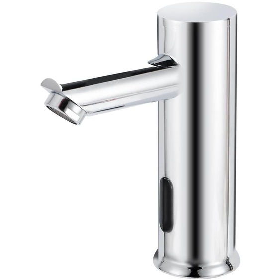 Robinet sans contact, en laiton, à une seule perforation, avec capteur infrarouge, couleur argent