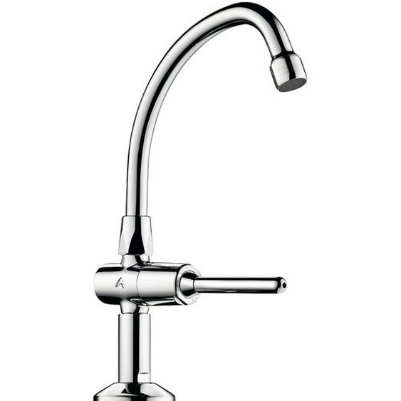 Robinet temporisé TEMPOSTOP pilier à bec col de cygne à levier L 150 mm DELABIE 737152