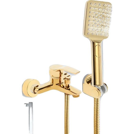 Robinetterie de baignoire, double cuivre, doré