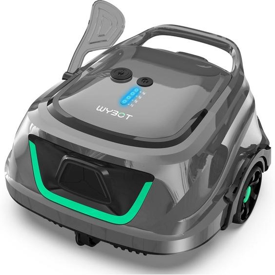 Robot de piscine alimentée par batterie, aspirateur de piscine sans fil avec une autonomie de 120 minutes et double filtration, stationnement automatique pour piscines hors-sol avec plage