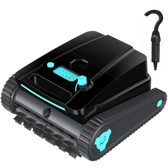 Robot de piscine - Aspirateur de piscine automatique H2 - Sans fil, batterie de 5200 mAh, autonomie de 120 minutes - Surface de nettoyage de 200 m² - Nettoie le fond, les parois et la ligne deau - Stationnement automatique - Étanchéité IPX8 - Noir