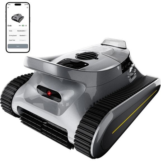 Robot de piscine sans fil, beige, fonction descalade de paroi, 45000 Pa de puissance daspiration, pour piscines hors sol et enterrées jusquà 2000 sq ft