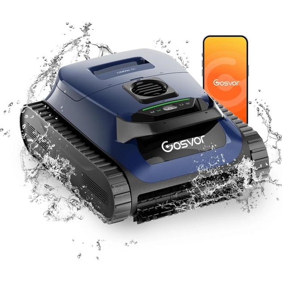 Robot de piscine sans fil - Nettoyeur de piscine LiteVac - Pour piscines encastrées - Puissance daspiration : 3960 GPH - Filtre : 3,6 litres - Batterie : 7800 mAh - Étanchéité IPX8 - Couleur : bleu