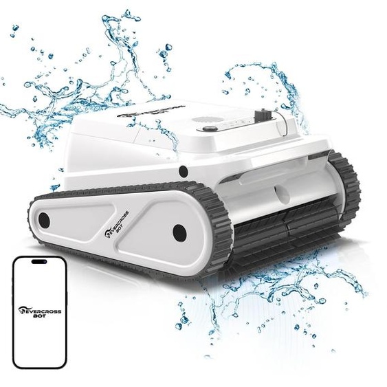 Robot de piscine U8 - Nettoyeur automatique de piscine -via application - Autonomie de 120 min - Surface de 200 m² - Navigation intelligente - Stationnement automatique - Réservoir de 6 l - Ivoire