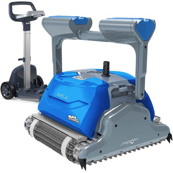 Maytronics Dolphin - Robot electrique de piscine fond, parois et ligne deau avec chariot - Dolphin - ms4