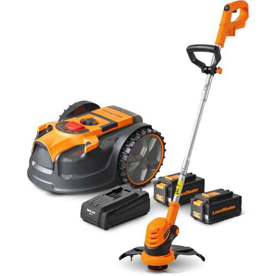 Robot tondeuse LawsMaster 24V sans fil périmétrique + coupe bordures 24V + 2 batteries - VRM16-COMBO-2B