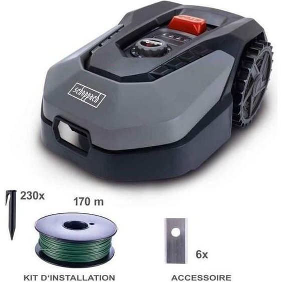 Robot Tondeuse Connecté Scheppach RoboCut XXL900, 900 m², WiFi, Bluetooth, Capteur de pluie
