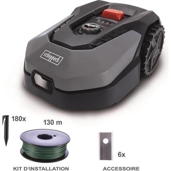 Robot Tondeuse Connecté Scheppach RoboCut XL600, 600m², Capteur de Pluie, WiFi & BT