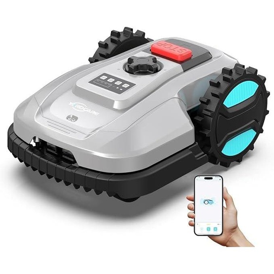 Robot tondeuse E400 avec contrôle via application, surface maximale jusquà 400 m², hauteur de coupe de 20 à 60 mm, robot de tonte, capteur de pluie, robot tondeuse avec une largeur de coupe de 18 cm, niveau sonore inférieur à 60 dB