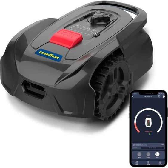 Robot Tondeuse gazon 500 m² connecté Périphérique Tondeuse Robot Programmable Détection des obstacles Station de charge GOODYEAR