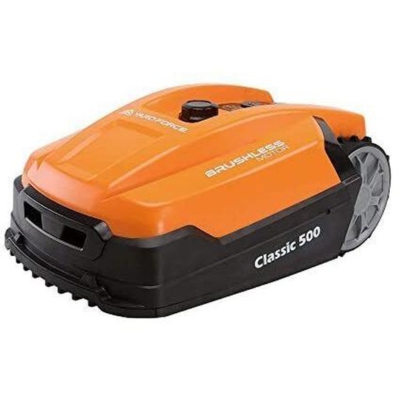 Robot tondeuse Yard Force Classic 500, autonome, coupe-bordures, capteur de pluie, pente de 40 %, fonctionnement en semaine