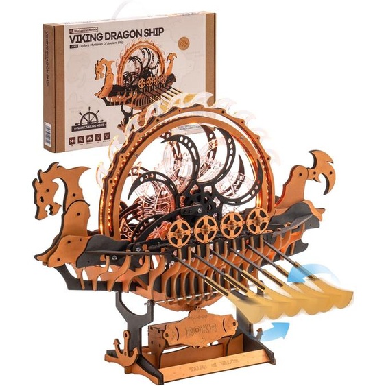 Robotime Rokr Vikingship modèle mobile pour les enfants grand choix présent bois écologique 3D Puzzle en bois Dragon-bateau jouets