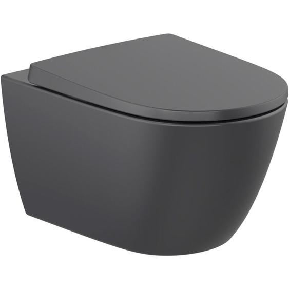 Roca - Cuvette wc suspendue ona sans bride, noir mat (sans abattant) A346687080