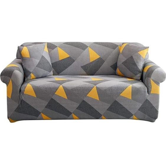 ROCK 2Place Housse de Canapé Extensible-avec Accoudoir avec 2 taies(145-185cm) - A01