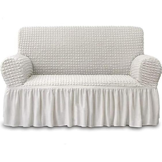 ROCK Housse de canapé 2 places(140-180cm) - Super stretch - Blanc