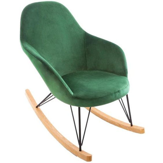 Rocking chair Ewan vert en velours