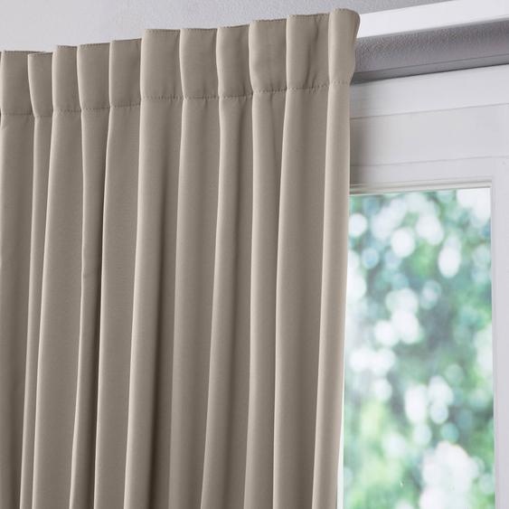 Rodeau occultant satiné  - Rideau Occultant : Largeur 135 X Hauteur 180 Cm - Taupe - Colombine