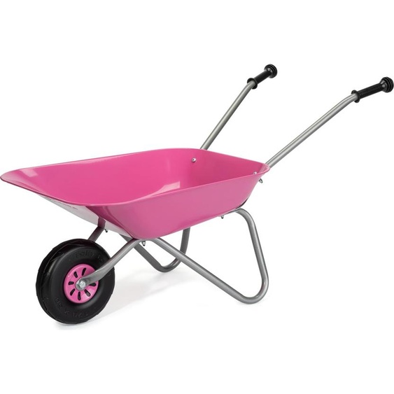 Rolly Toys Brouette pour enfants en mtal rose, Brouette de jardin, fillette