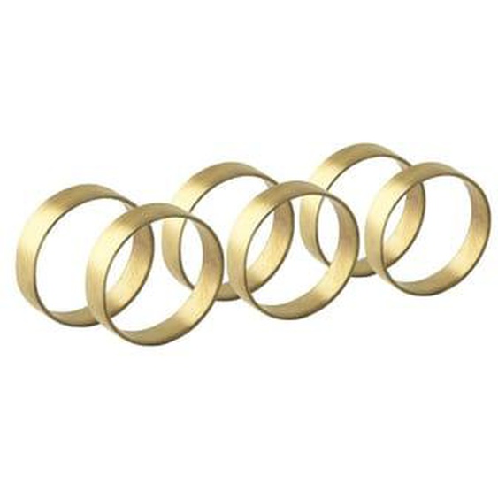 Rond de serviette - Lot de 6 - Laiton - mat