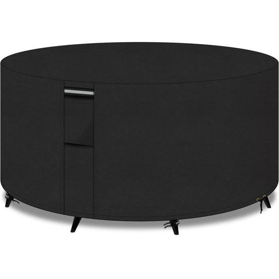 Ronde Housse Salon de Jardin Housse Table de Jardin Patio De Tissu De 600D Oxford Housse de Protection Salon190x80cm(Noir)