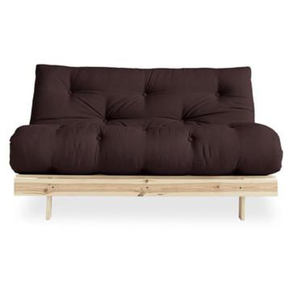 ROOTS - Canapé convertible 140x200cm en bois naturel et tissu