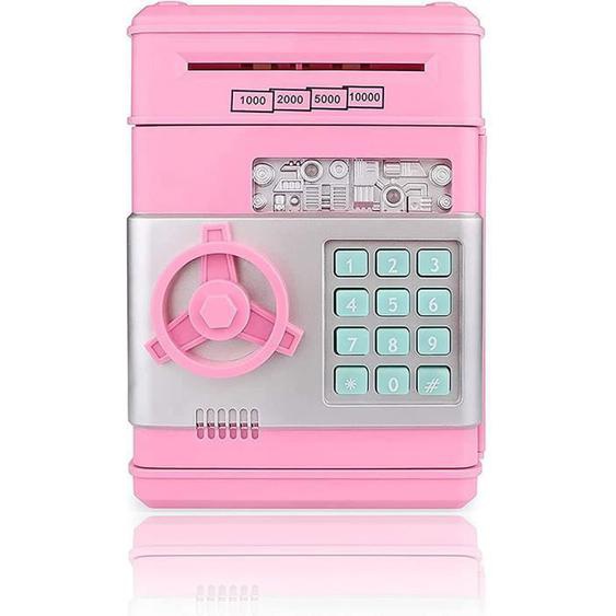 Rose Tirelire électronique Tirelire électronique avec Mot de Passe, Mini ATM Coffre-Fort pour Les Enfants, Anniversaire Cadeau de