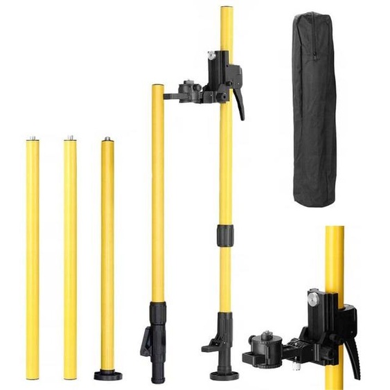 Rosfix Set Perche Télescopique 455cm – Trépied réglable en Aluminium avec Housse | Filetage 1/4 | Accessoire de Mesure Professionnel