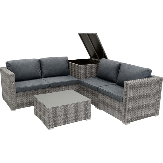 Rotin Modulaire Ensemble de meubles 6 pièces - Gris