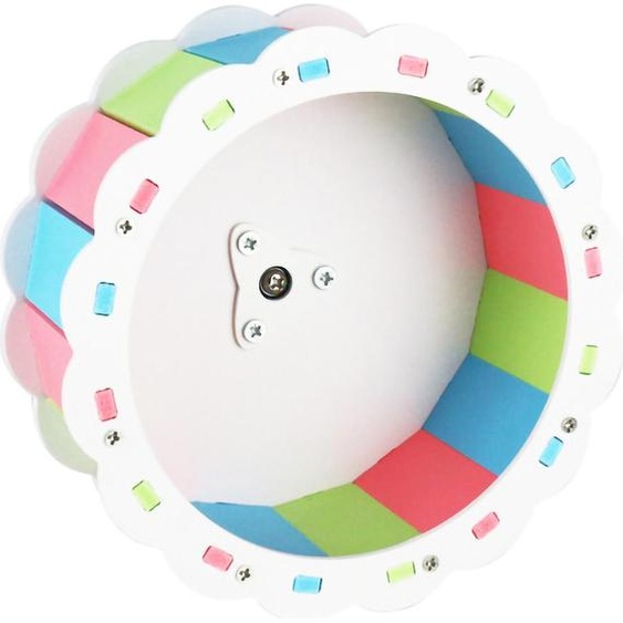 Roue de hamster silencieuse en forme de tournesol PVC montage à vis animal de compagnie pour le sport trois couleurs, bleu ciel et rose sakura vert pomme 13 cm/5,1in