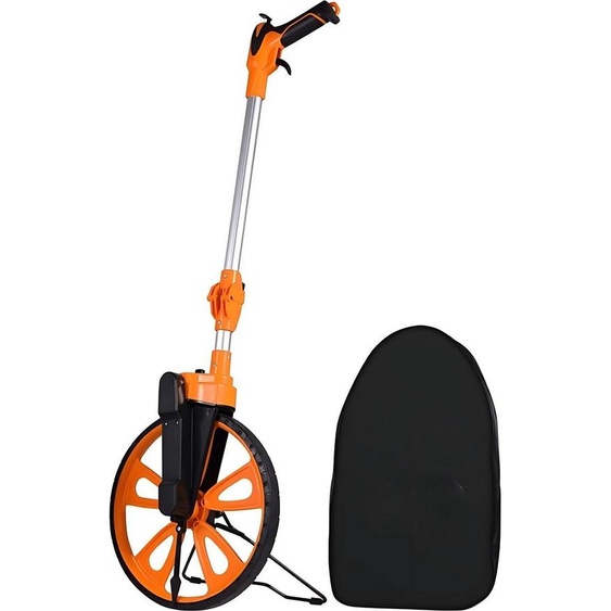 Roue de mesure PRO 0-9999,9 m - Roue de mesure avec tige télescopique - ABS + oxyde daluminium - Mesure précise de la distance
