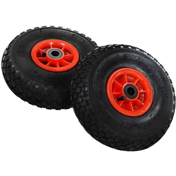 Roue en caoutchouc, taille 3,00-4 pouces, compatible avec les brouettes et les chariots, noire