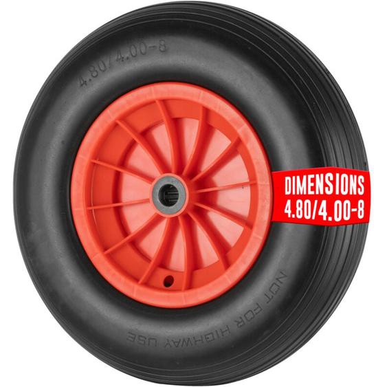 Roue Increvable pour Brouette 15 - 400 x 75 mm - Axe 20 mm - Capacité 200 kg - Caoutchouc Densifié