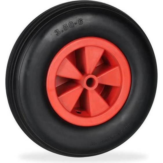Roue pour brouette 3.50-6 en noir/rouge
