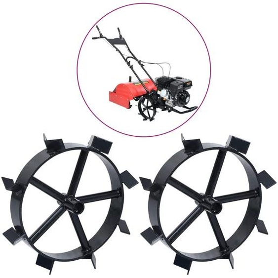 Roues métalliques pour cultivateur à essence 6,5 ch 2 pcs