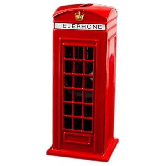 Rouge - Boîte de cabine téléphonique britannique et anglaise, tirelire, tirelire, pot déconomie, métal rouge