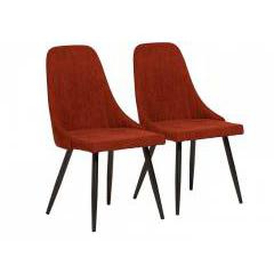 Rouge Lot de 2 chaises de table RONI Rouge  - Polypropylène - 0