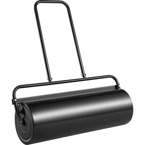 Rouleau à gazon, rouleau de jardin rempli de sable/eau de 17 gallons, rouleau à gazon en acier avec bouchon facile à tourner et poignée ergonomique en forme de U pour une poussée et une traction pratiques, pour pelouse, jardin, ferme, parc, noir